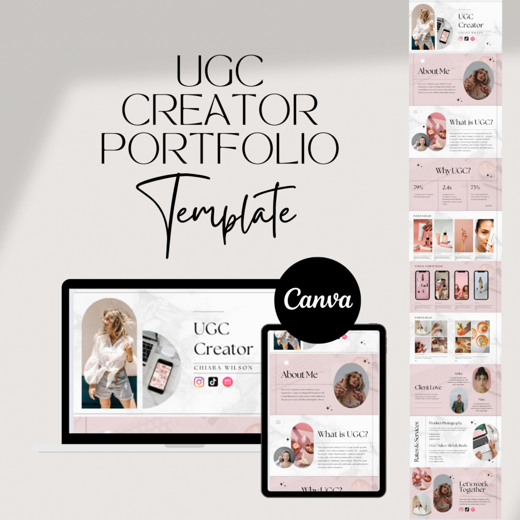 UGC Portfolio Website Template - Minimalist Pink