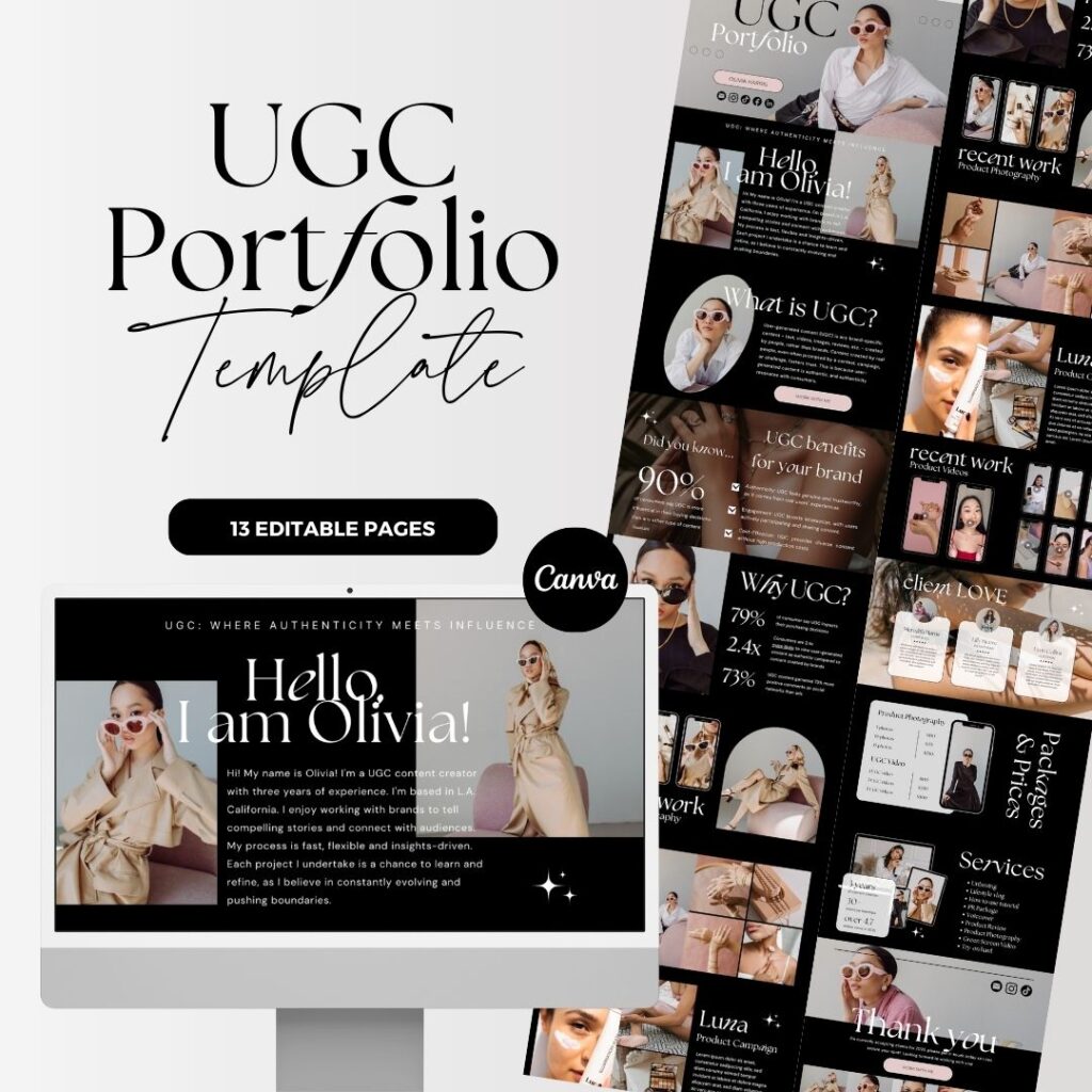 UGC Portfolio Website Template - Minimalist Black
