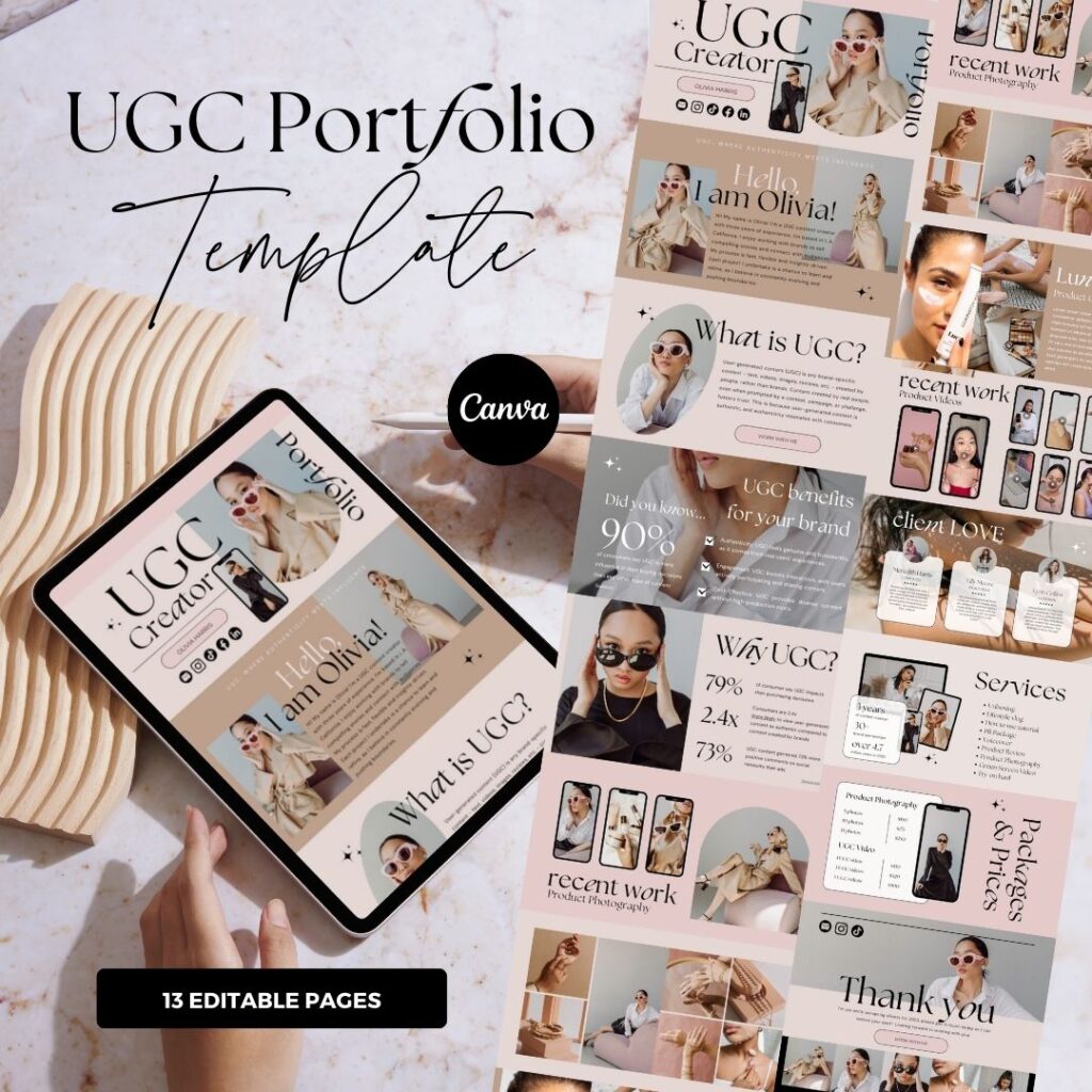 UGC Portfolio Website Template - Modern Beige