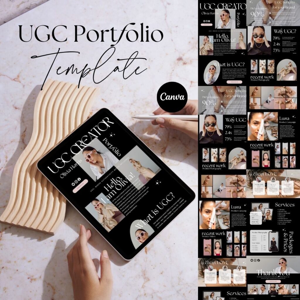 UGC Portfolio Website Template - Modern Black
